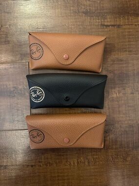 Ray-Ban Leather Sunglass Cases Trio - Tan & Black